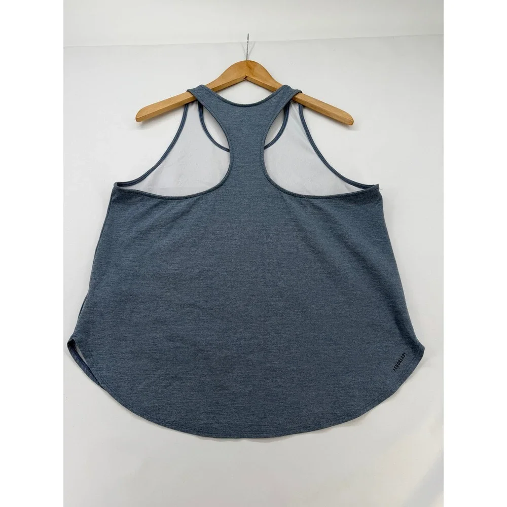 Adidas Aeroready Womens Racerback Tank Top Blue Heathered GT5456 XL